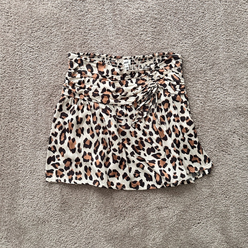 Aerie Leopard Print Mini Skirt